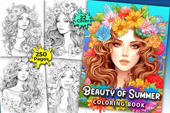Download 250 Beauty of Summer Coloring Pages Kdp - Coloring pages kdp Collection