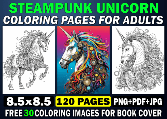 Download 115+Steampunk Unicorn Coloring Pages KDP - Coloring pages kdp Collection
