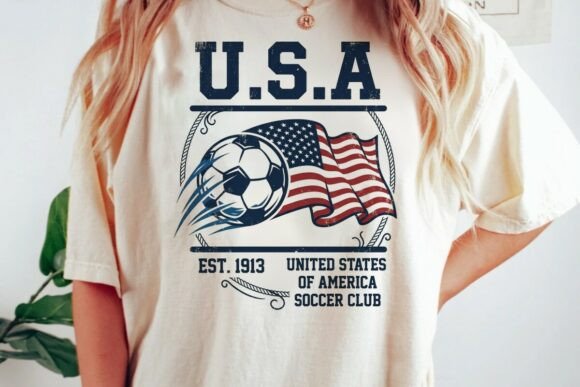 Download Usa Soccer Vintage Flag Graphic - Premium Resources