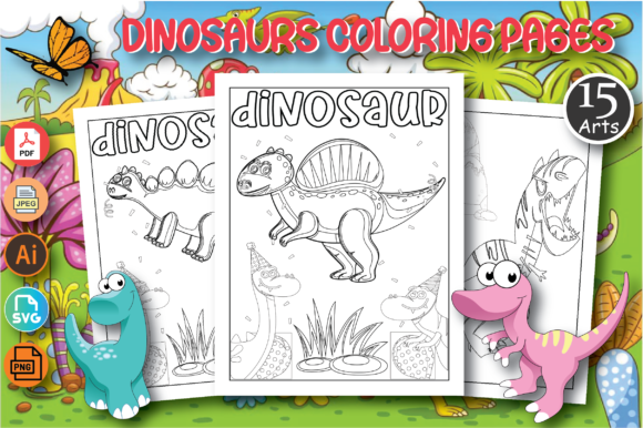 Download Dinosaur Coloring Page KDP for Kids - Premium Bundle