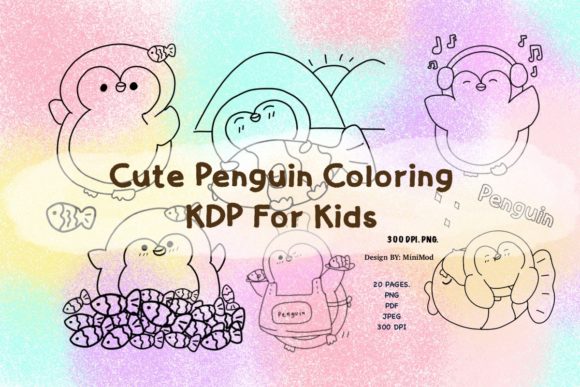 Download Cute Penguin Coloring KDP for Kids - Premium Resources