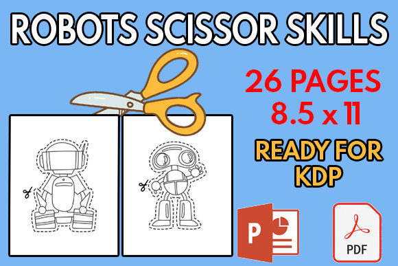 Download Robots Scissor Skills Book KDP for Kids - Premium Bundle